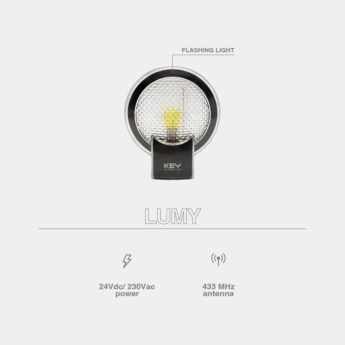 Φάρος προειδοποίησης KEY LUMY24 — τεχνικό infographic